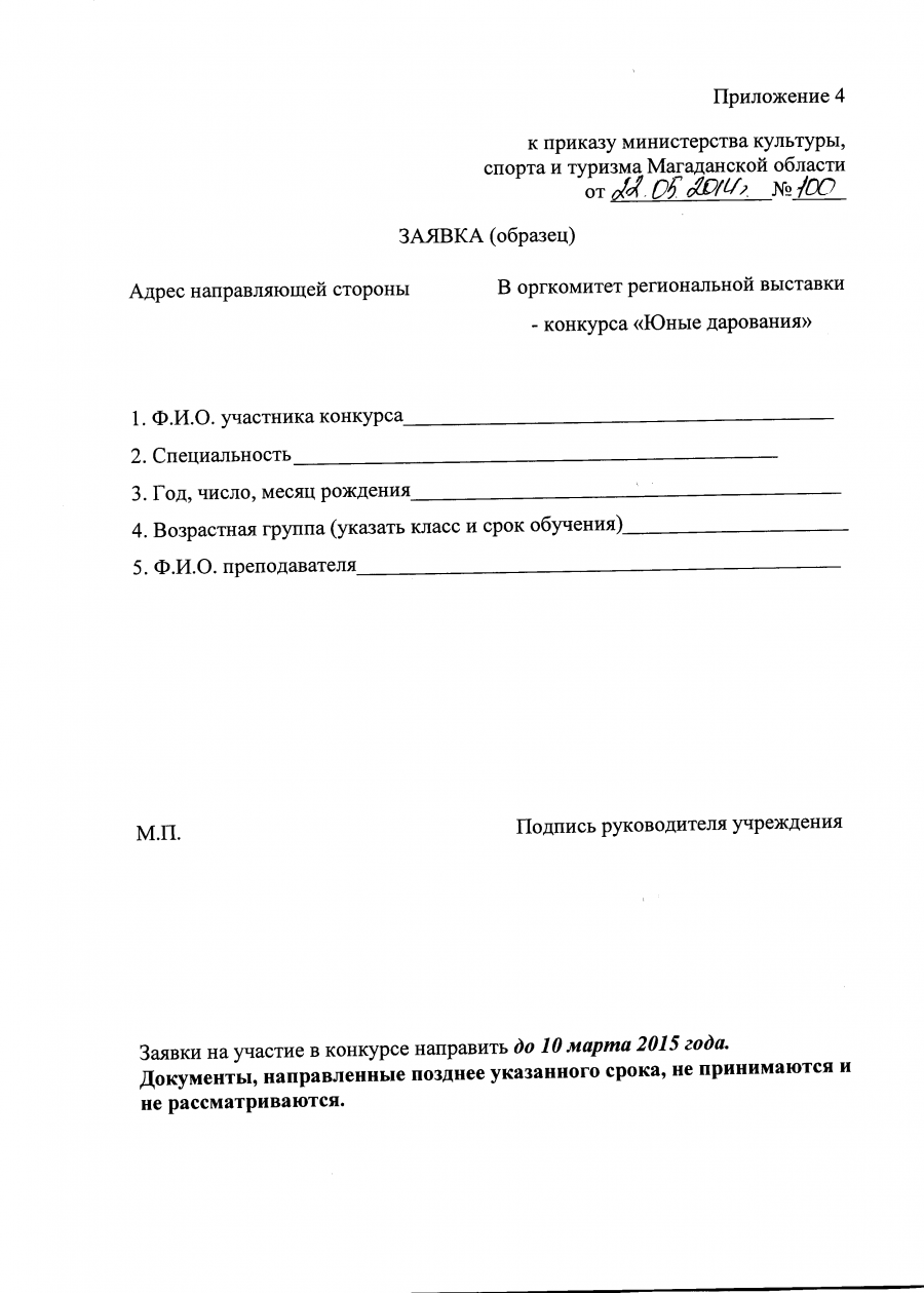Приказ № 100 художники 2015